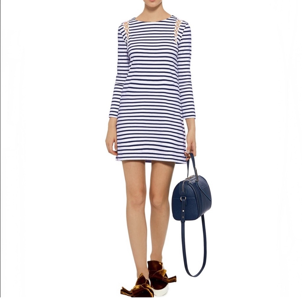 A.L.C. Chapman Striped Lace-Up Shift Dress size M